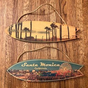 Vintage Santa Monica California Surfboard Signs